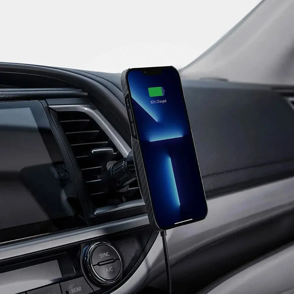 Автомобільний утримувач із бездротовою зарядкою Pitaka MagEZ Car Mount Pro Car Vent Black (CM4001Q) - фото 7