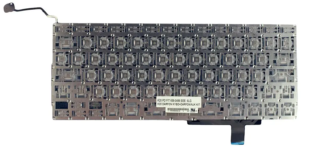 Клавіатура для ноутбука Apple MacBook Pro (A1297) з підсвічуванням (Light) Black, (No Frame), RU (горизонтальний ентер) - фото 2