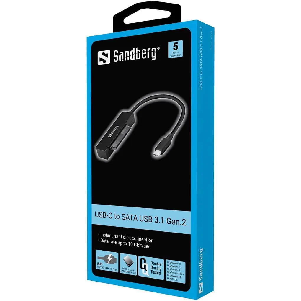 Переходник Sandberg USB 3.1 Type-С Gen.2 to SATA III (F) (136-37) - фото 2