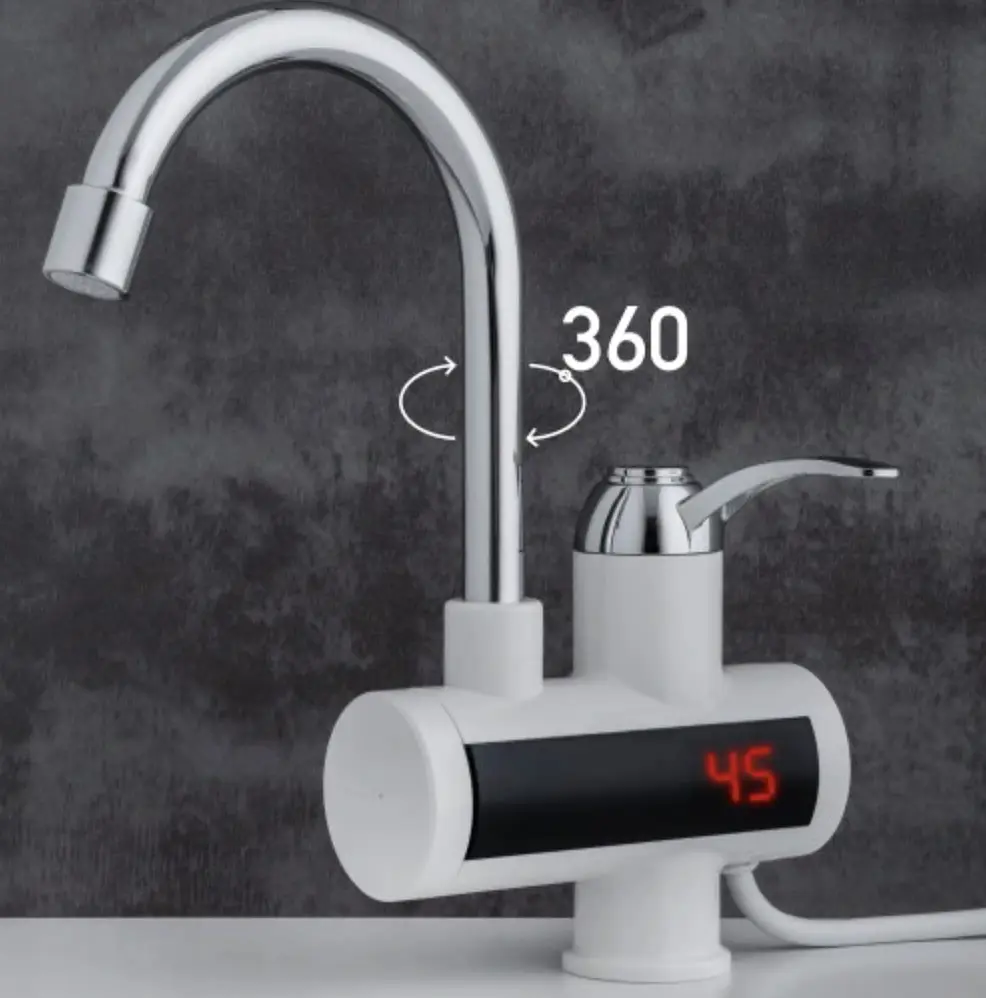 Водонагрівач WATER HEATER RX-002 • Проточний електричний водонагрівач з ЖК-дисплеєм для кухні ванної та гаража - фото 3