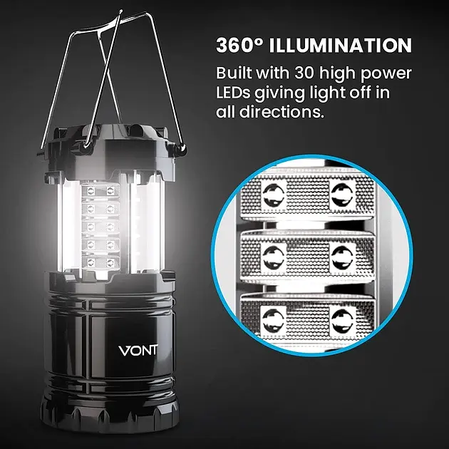 Ліхтарик лампа Vont LED Camping Lantern 140 Lumen 2-Pack - фото 2
