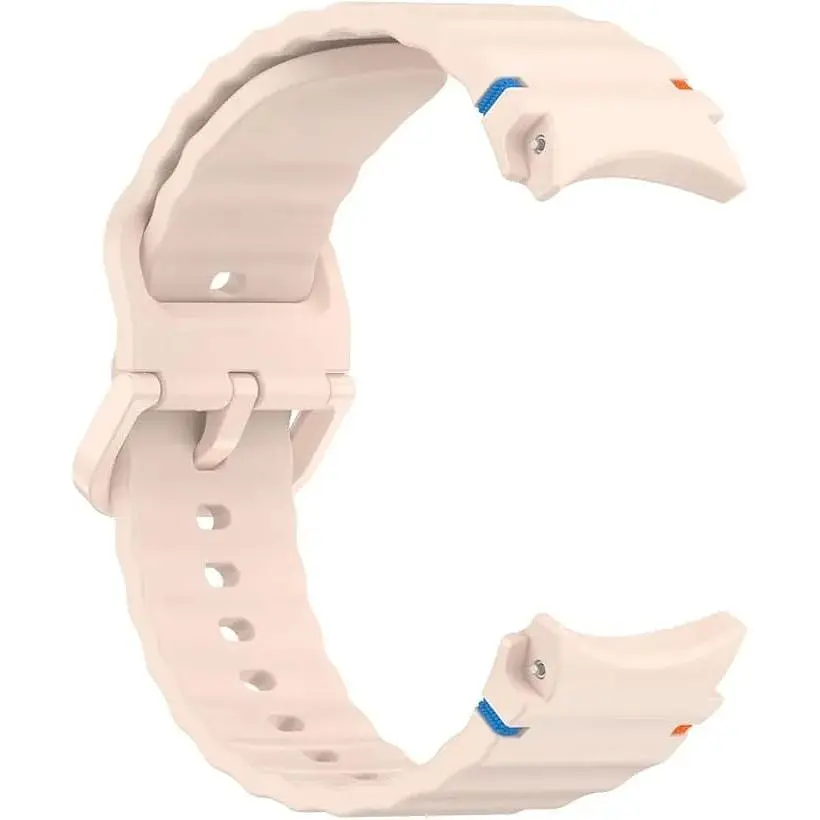 Силиконовый ремешок BeCover Ribbed Tape Samsung Galaxy Watch (20 mm) 3 41 mm/4 40mm-44mm/5 40-44mm/6 40-44mm/7 40-44mm Pink (712047) - фото 2