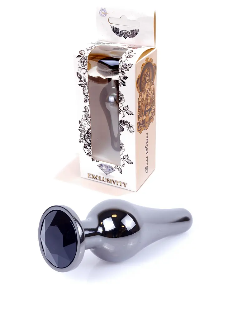 Анальна пробка Jewellery Dark Silver BUTT PLUG Black Boss Series 64-00056 101640