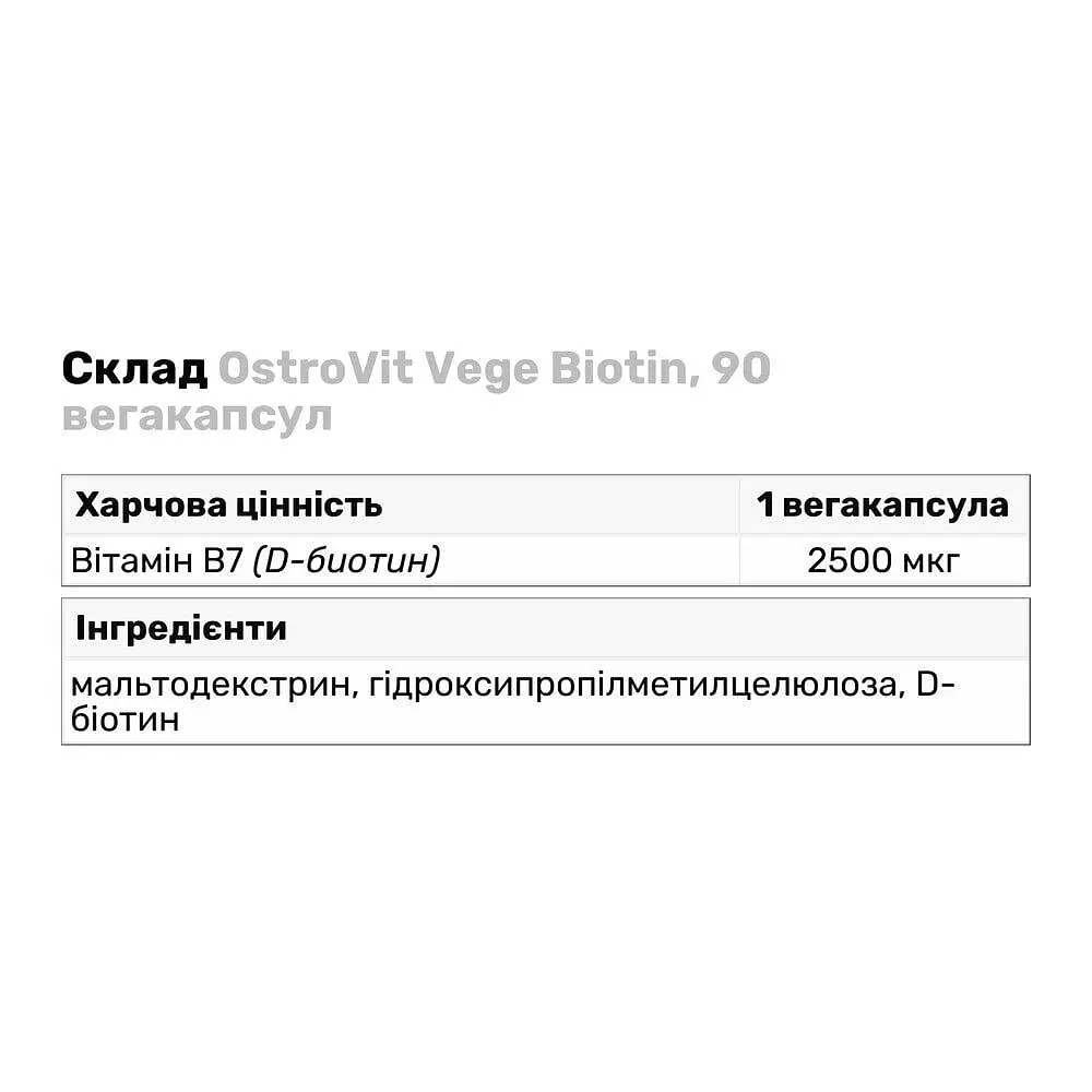 Витамины и минералы OstroVit Vege Biotin 90 вегакапсул - фото 4