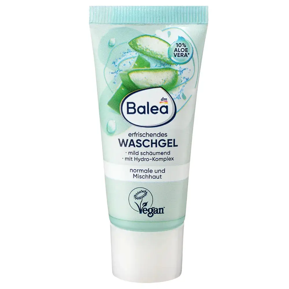 Очищувальний гель для вмивання Balea Aloe Vera 10 % для зволоження шкіри, 20 мл
