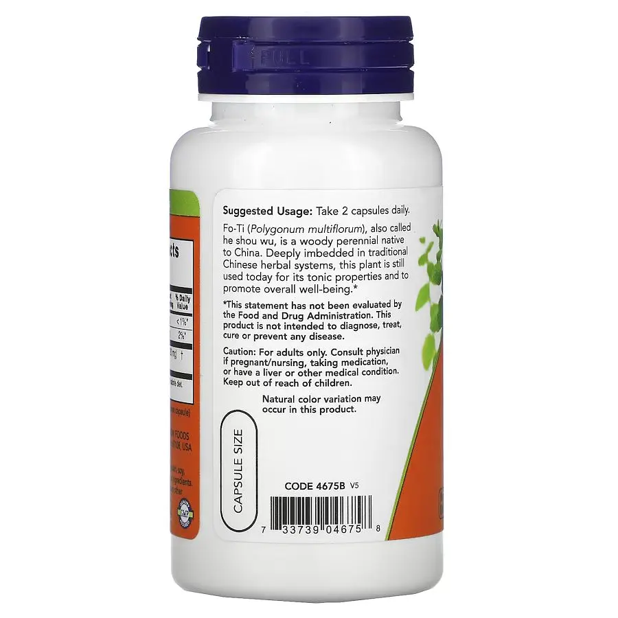 Натуральна добавка NOW Fo-Ti 560 mg, 100 вегакапсул - фото 3