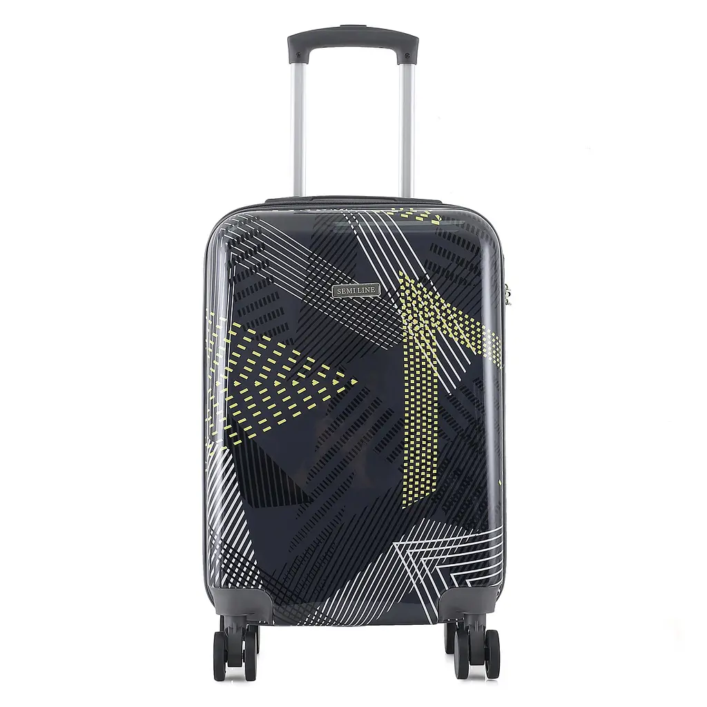 Валіза мала для ручної поклажі Semi Line 20 дюймів (S) дюймів (S) Polycarbonate/ABS-Plastic Black Pattern (T5651-1) - фото 3