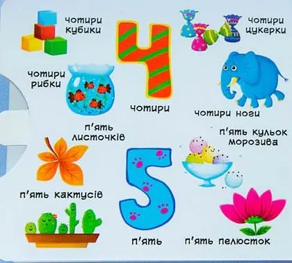 Перша книжка з рухомими елементами. Лічба від 0 до 9. Лічи, дивись,крути та вчись - фото 2