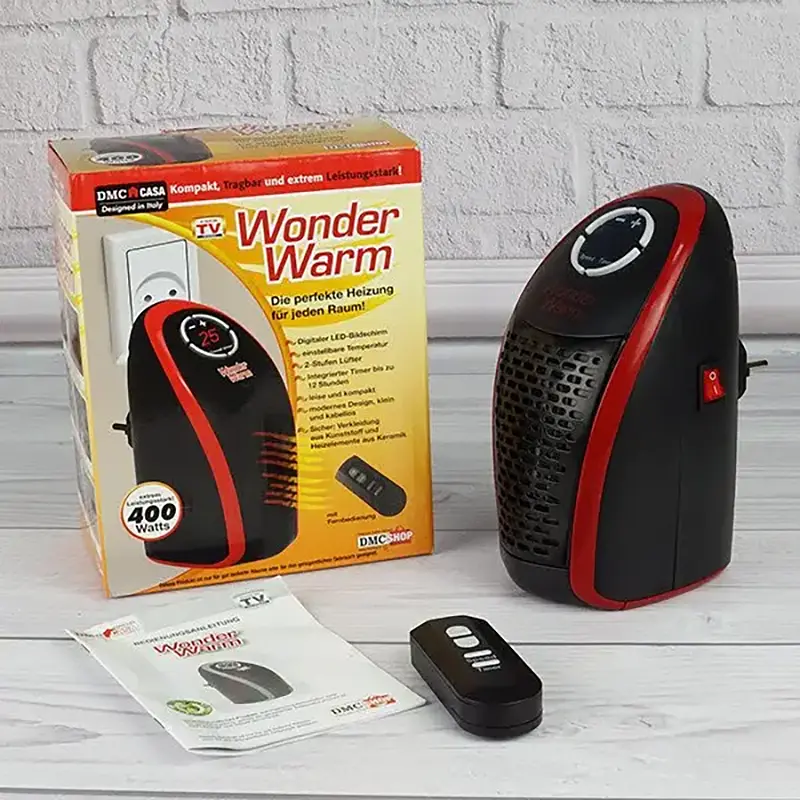 Тепловентилятор Supretto Wonder Warm портативний чорний (5320) - фото 6