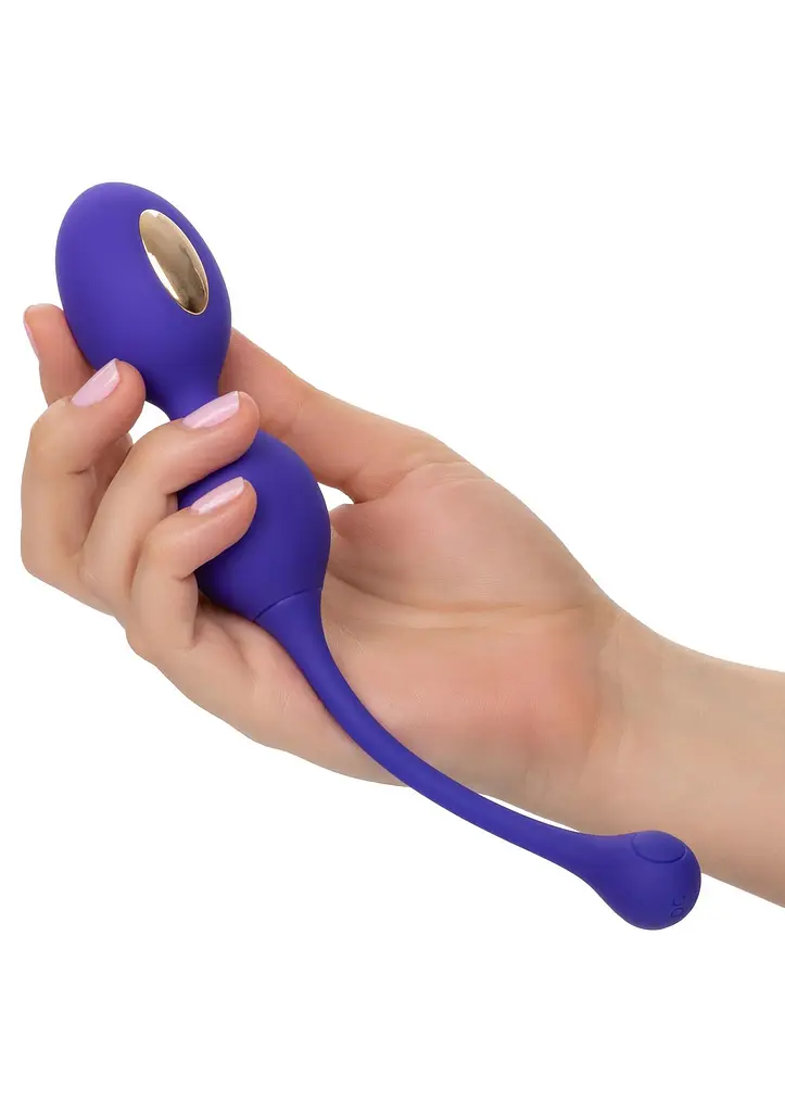 Вагінальні кульки CalExotics E-stim Dual Kegel Exerciser, 19.7 см, фіолетовий - фото 8