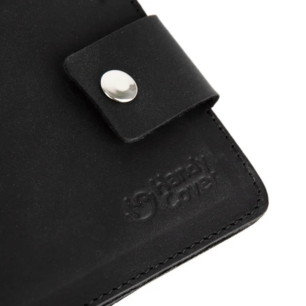 Портмоне чоловіче шкіряне на кнопці Handycover НС-0048 матове чорне - фото 7