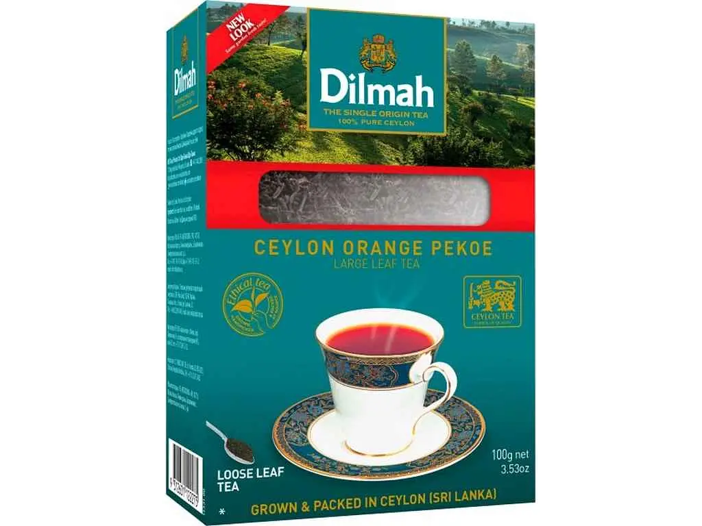 Чай фасований чорний Dilmah 100 г CEYLON ORANQE PEKOE Крупнолистовий