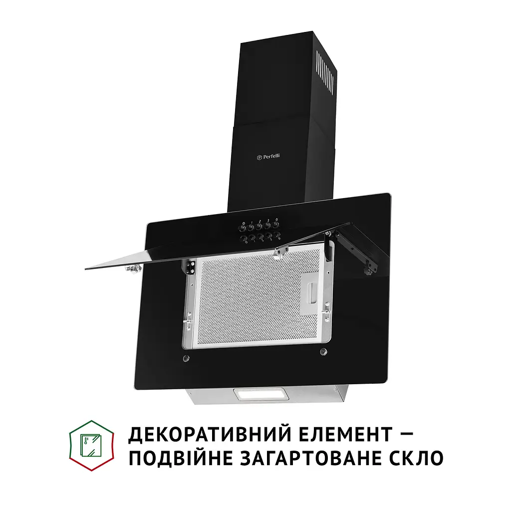 Витяжка декоративна похила PERFELLI DN 6142 BL LED - фото 3