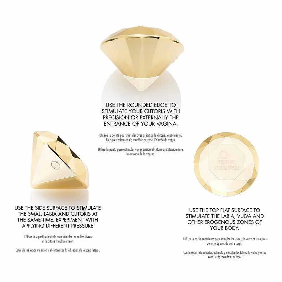 Вібратор для клітора Bijoux Indiscrets Diamond Twenty One золотий - фото 6
