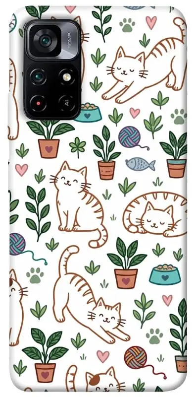 TPU чохол Demsky Cats pattern для Xiaomi Poco M4 Pro 5G