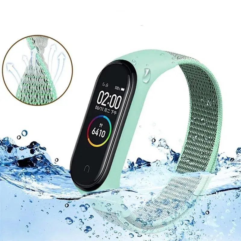 Ремінець до фітнес браслета BeCover Nylon Style для Xiaomi Mi Smart Band 7 Lime-Gray (707664) - фото 3
