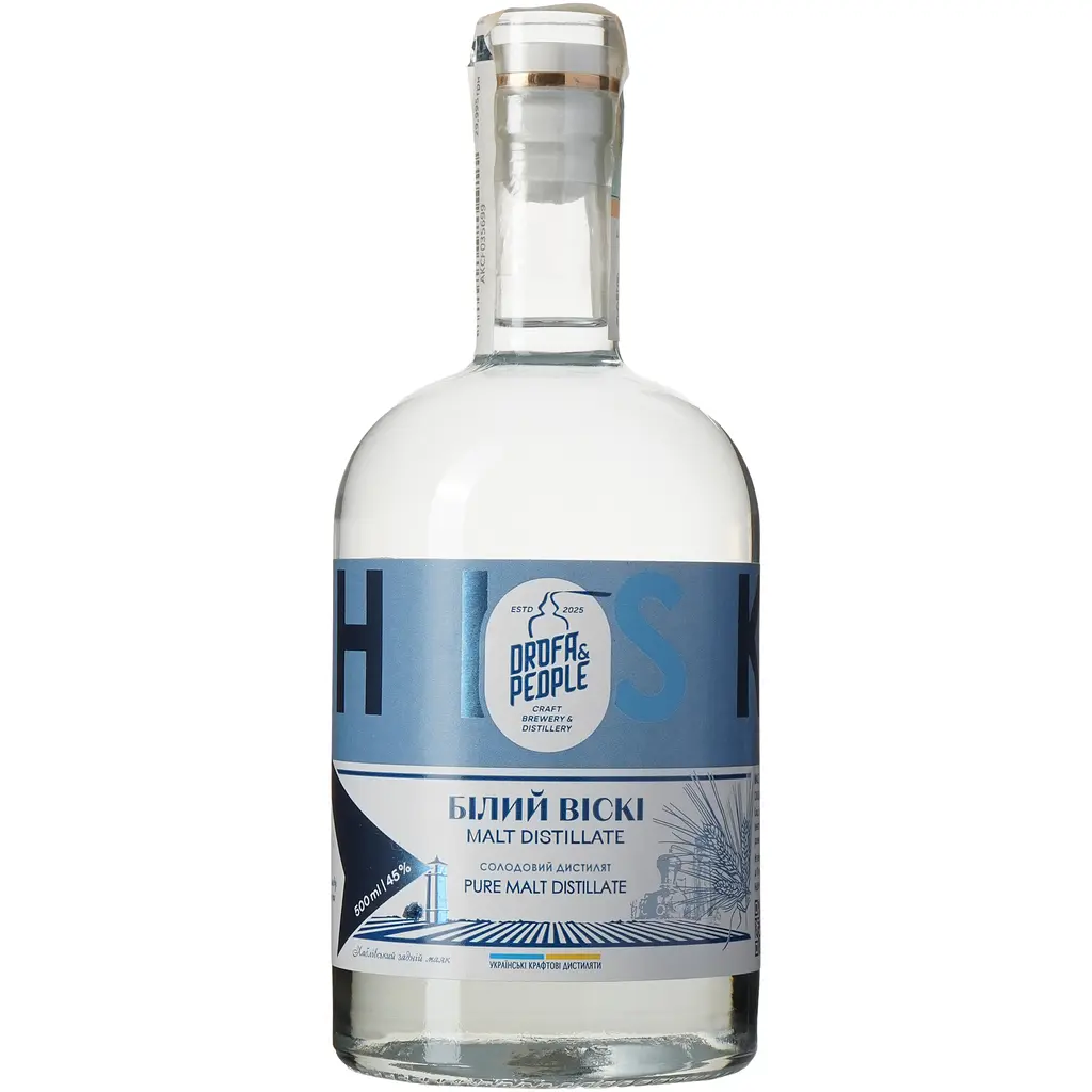 Солодовий дистилят Дрофа&Люди Білий Віскі Pure Malt Distillate 45% 0.5 л - фото 4
