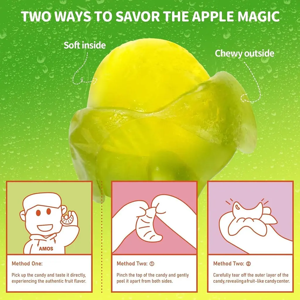 Желейні цукерки Amos Peelerz Peelable Green Apple Gummy Candy 170г - фото 3
