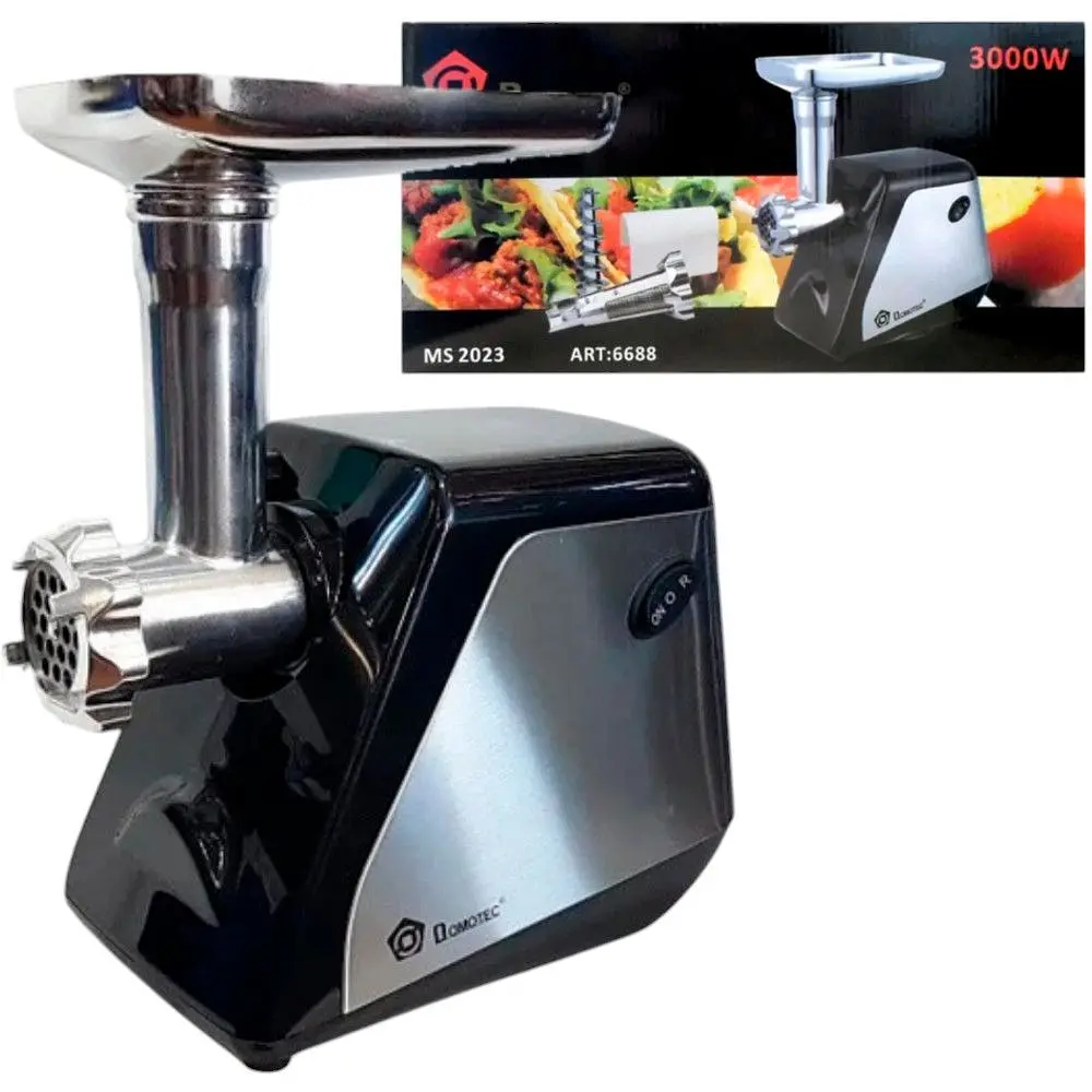 Електром'ясорубка Domotec MS-2023 3000W з соковижималкою і насадками для ковбас і кебе чорна (MS-2023_1840) - фото 2
