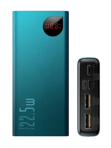 Дополнительная батарея Baseus Adaman Metal Digital Display (20000mAh) (PPIMDA-A06) Зеленая - фото 3