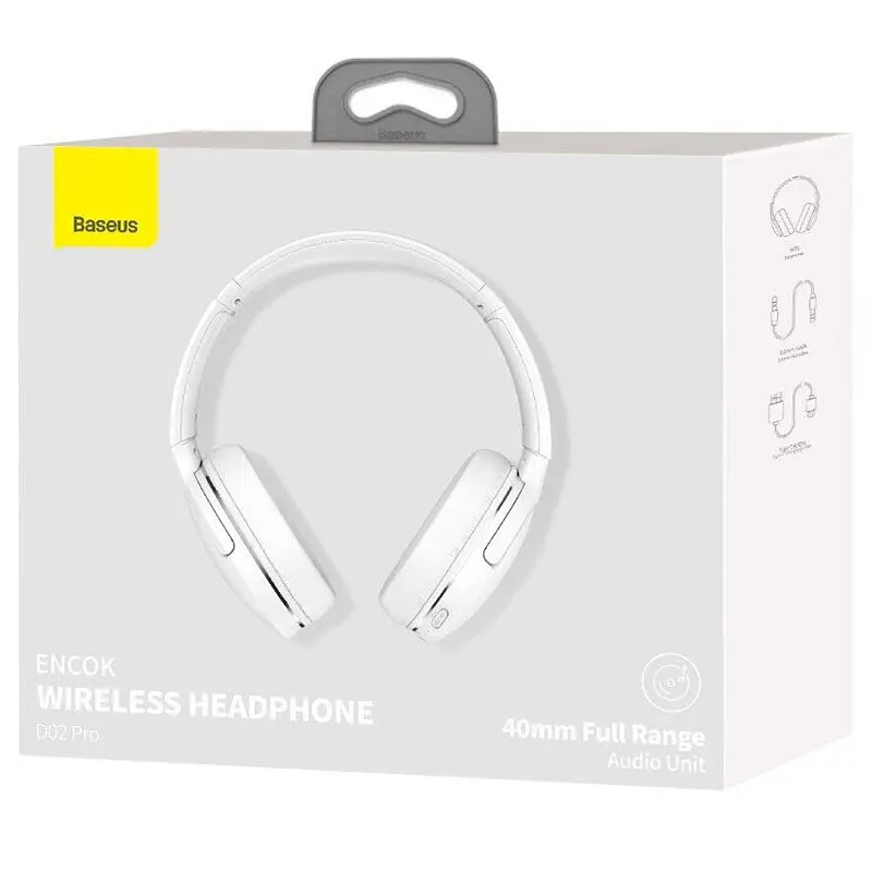Накладные беспроводные наушники Baseus Encok Wireless headphone D02 Pro (NGTD01030) White - фото 6