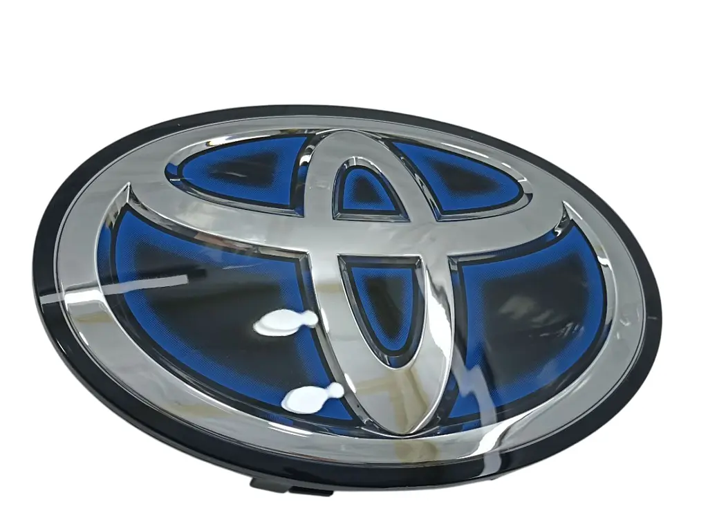 Емблема під склом Toyota Чорна із Синім Контуром 190х130 мм (на кліпсах) (Завод) - фото 3