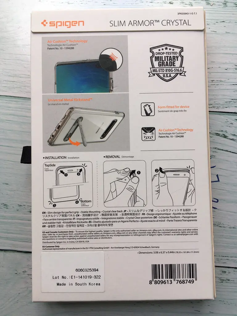 Чохол прозорий із підставкою Spigen Slim Armor Crystal Hybrid 605CS25388 для Samsung Galaxy S10 (6.1") Clear - фото 8