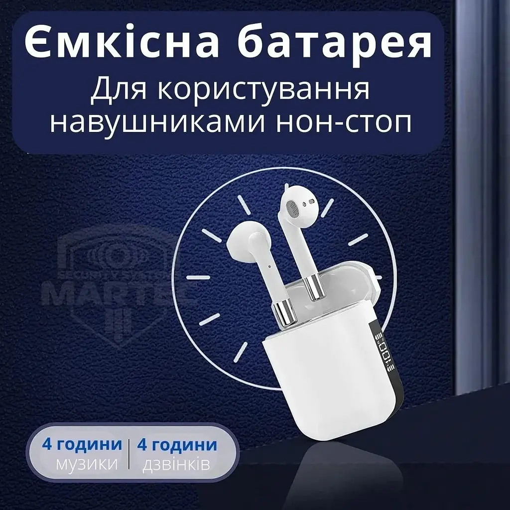 Бездротові навушники АР19 сенсорні Bluetooth Білі - фото 4