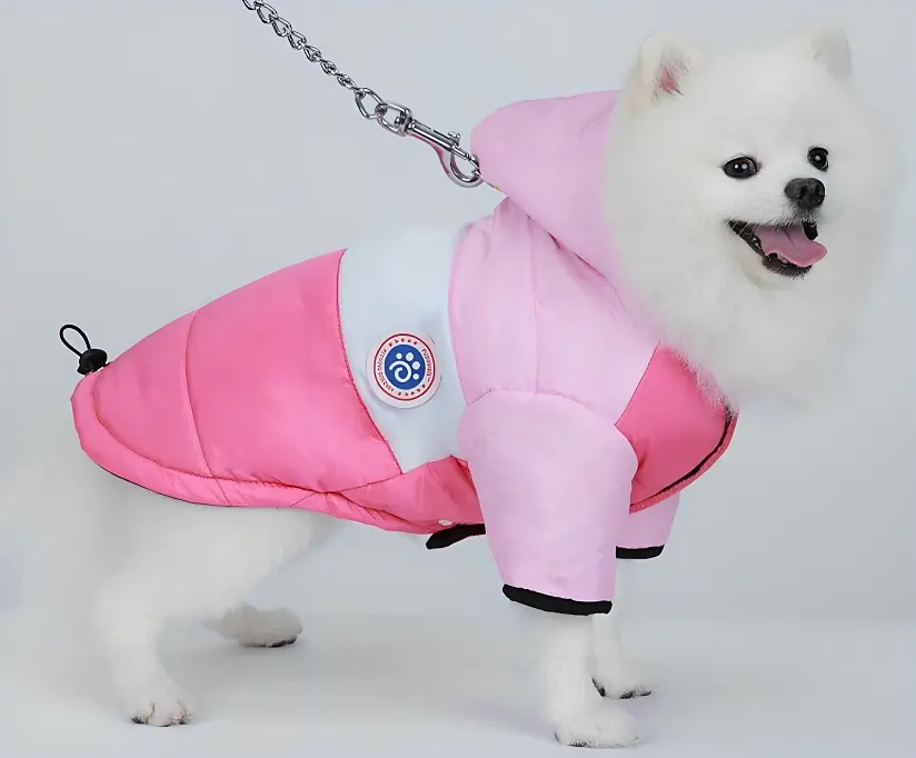 Куртка для собак та котів EcoToys Rose-Pink L рожево-малинова A: 31 см B: 45 см C: 30 см 6995 - фото 4