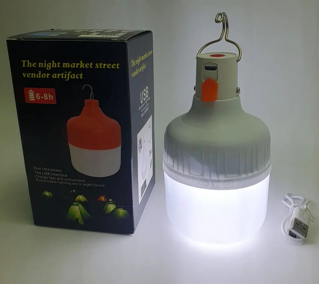 Акумуляторна кемпінгова LED лампа 20W світильник з гачком USB зарядка ліхтар світильник BL 1821 - фото 2