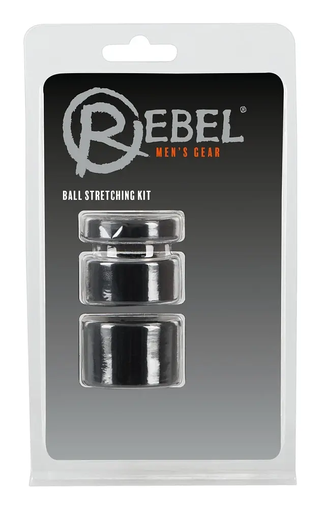 Набір ерекційних кілець Rebel Ball Stretching Kit, 3 шт (чорний) - фото 3