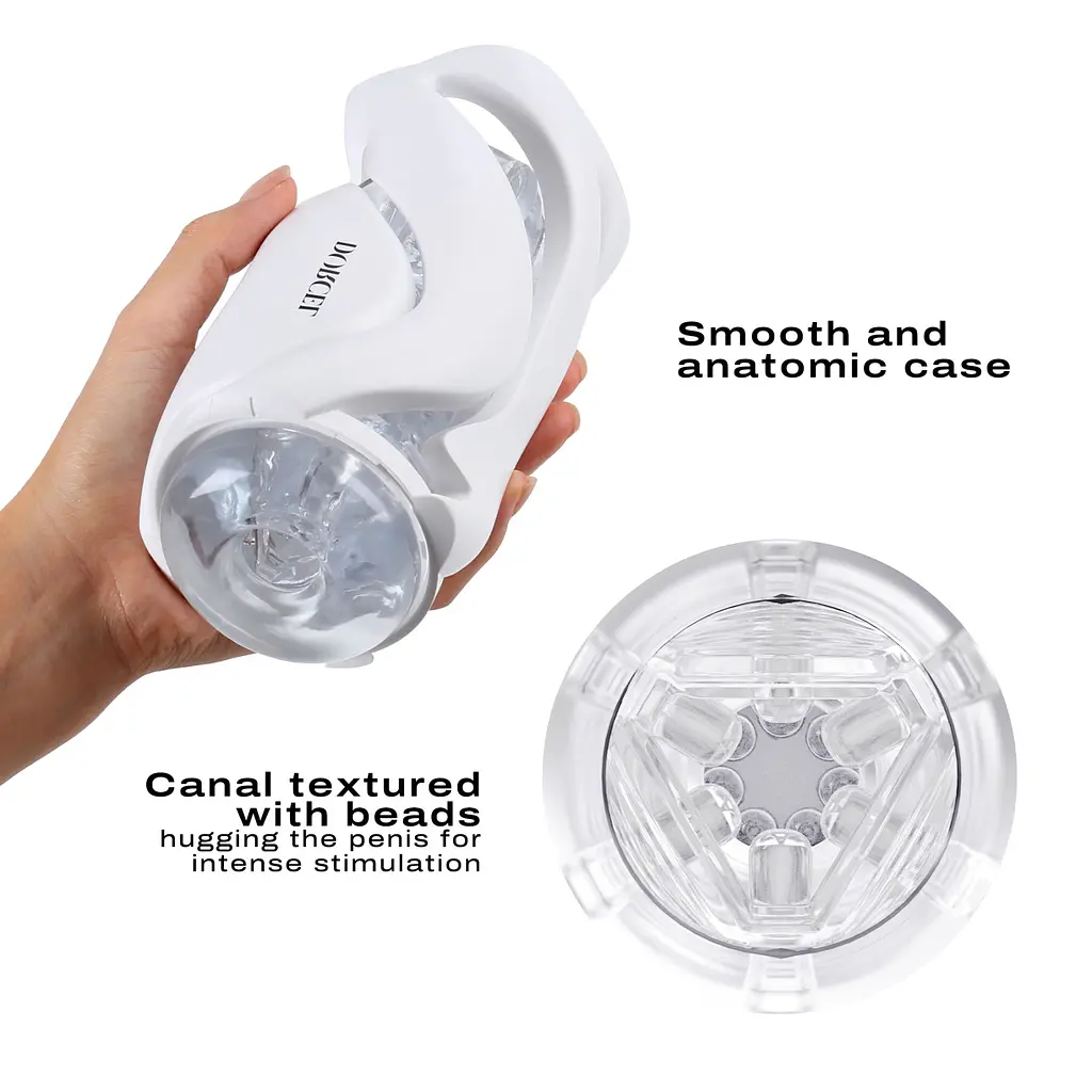 Мастурбатор Dorcel DEEP BLOW WHITE, подвійне використання - фото 2