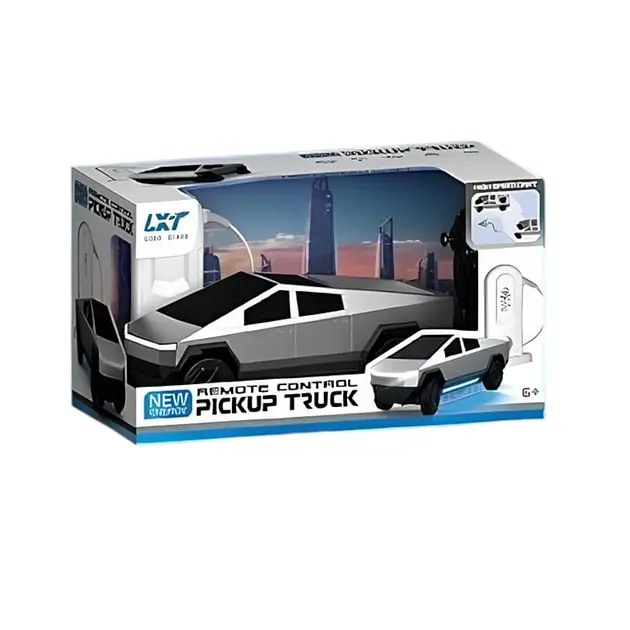 Машина на радіокеруванні Tesla Cybertruc 9076 підсвічування  музика USB-кабель беззвучний режим в коробці 3.7 Вт Сірий - фото 7