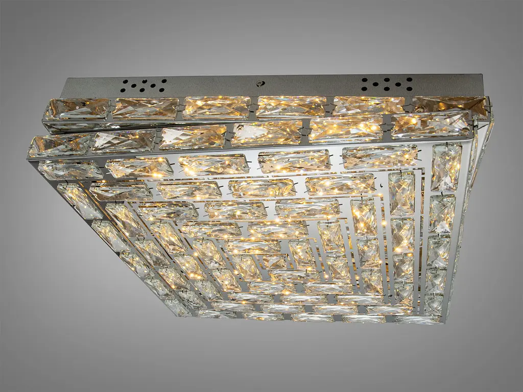 Елегантна кришталева стельова LED-люстра квадратної форми Diasha 7737/500x500CH, 82W, 4510 lm - фото 3