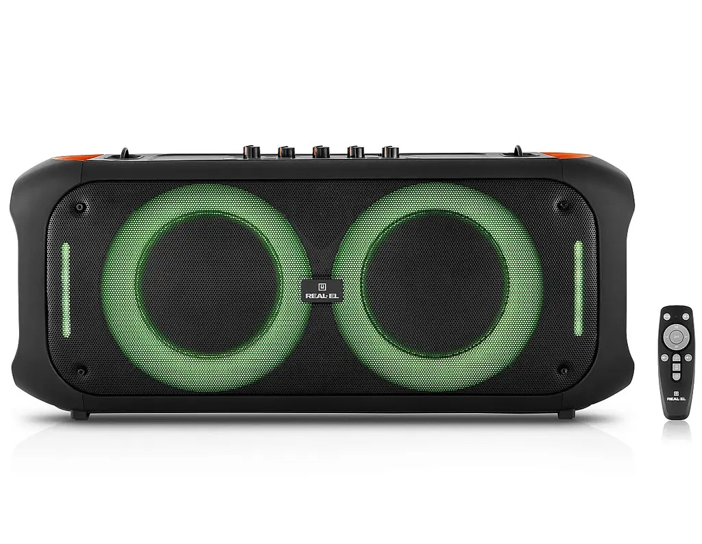 Портативная колонка REAL-EL X795 Boombox 70W Bluetooth, Echo Karaoke, TWS, RGB, Black - фото 7