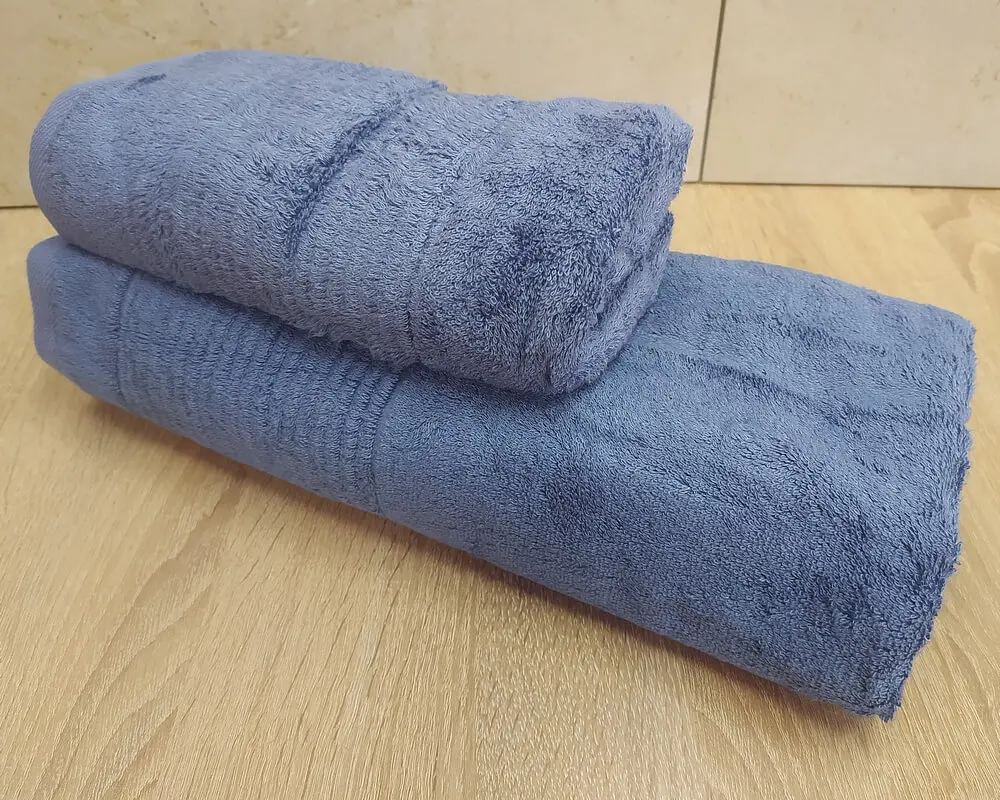 Набір турецьких бамбукових махрових рушників Cestepe 50х90+70х140 Bamboo Sarev Blue - фото 4