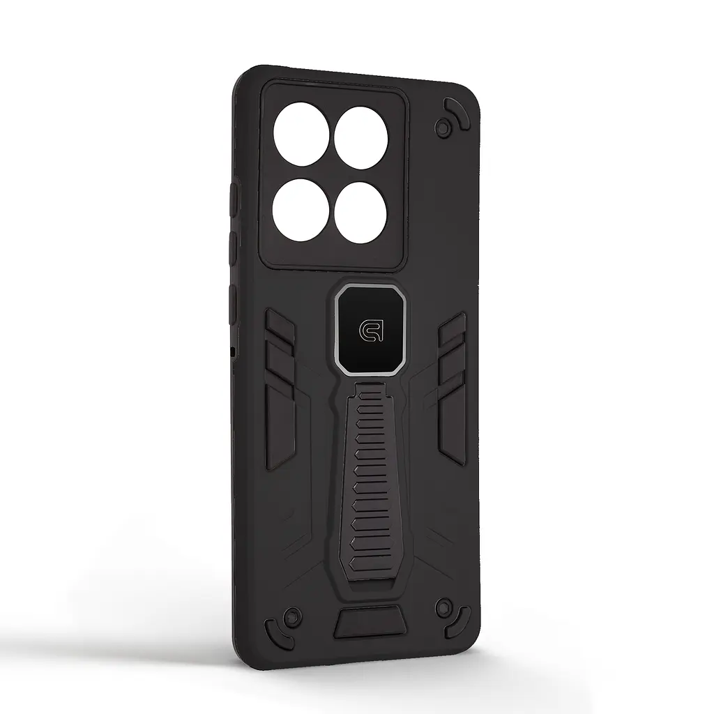 Чехол для Motorola Edge 60 Fusion 5G/60 5G, Proover, черный, с подставкой и магнитом, противоударный, ударопрочный, бронированный, панель-накладка, защита всего корпуса, термополиуретан (TPU) + поликарбонат (PC), ArmorStandart (ARM86025) - фото 2