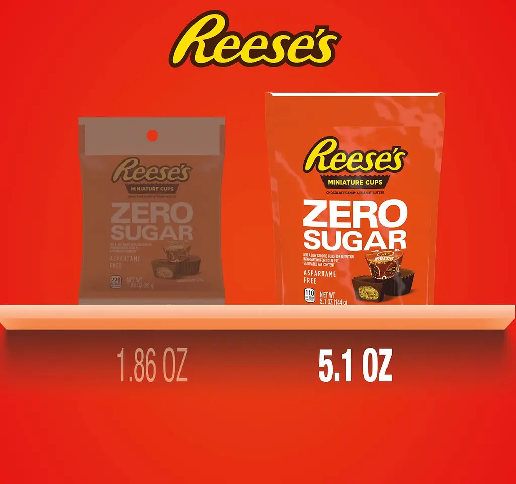 Цукерки Reese's Zero Sugar Miniatures Chocolate Peanut Butter Cups Candy 144г - фото 7