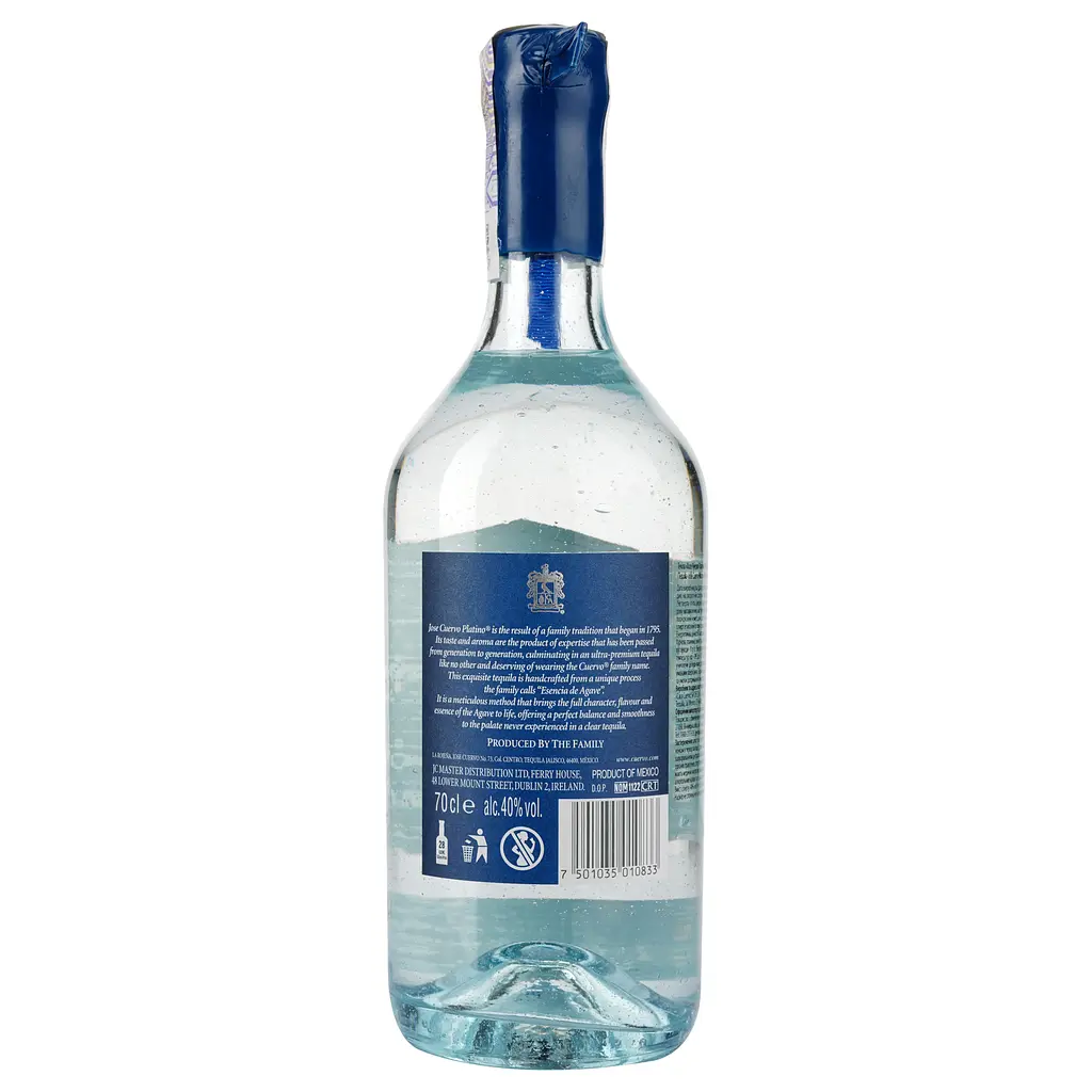 Текіла Jose Cuervo Platino 100% Agave 40% 1.4 л (2 шт. х 0.7 л) - фото 3