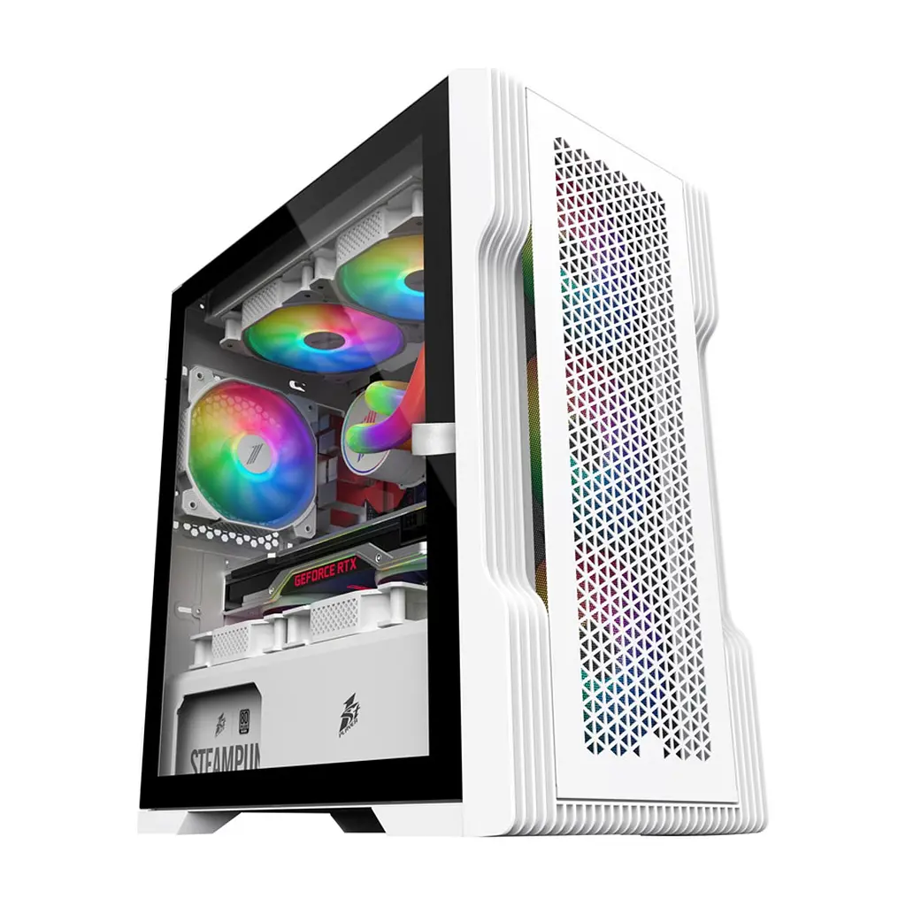 Корпус для ПК 1stPlayer T3-WH-4F1-W