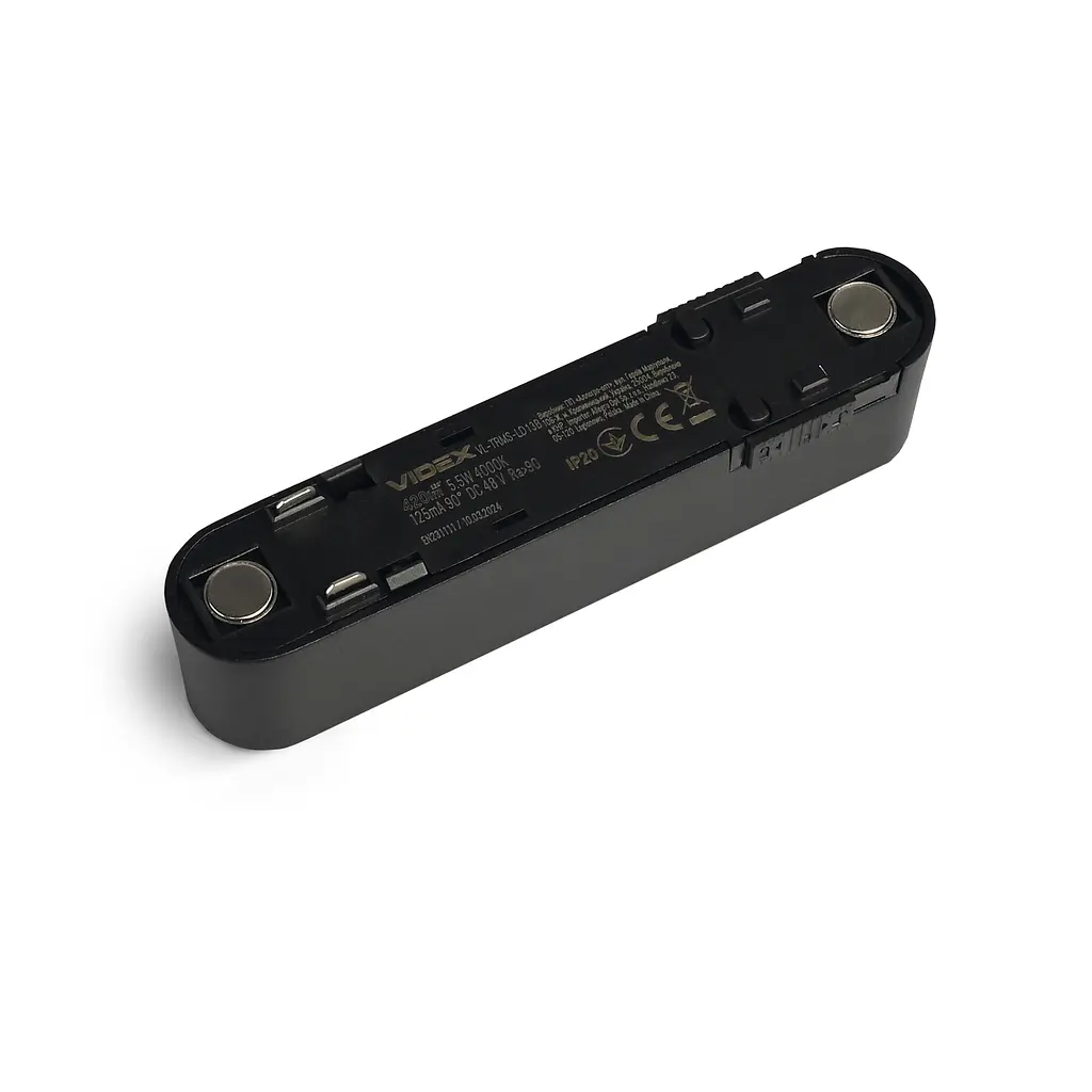 Світильник МАГНІТНИЙ трековий VIDEX LD13B 5.5W 4000K 48V Black VIDEX (28019-000) - фото 6