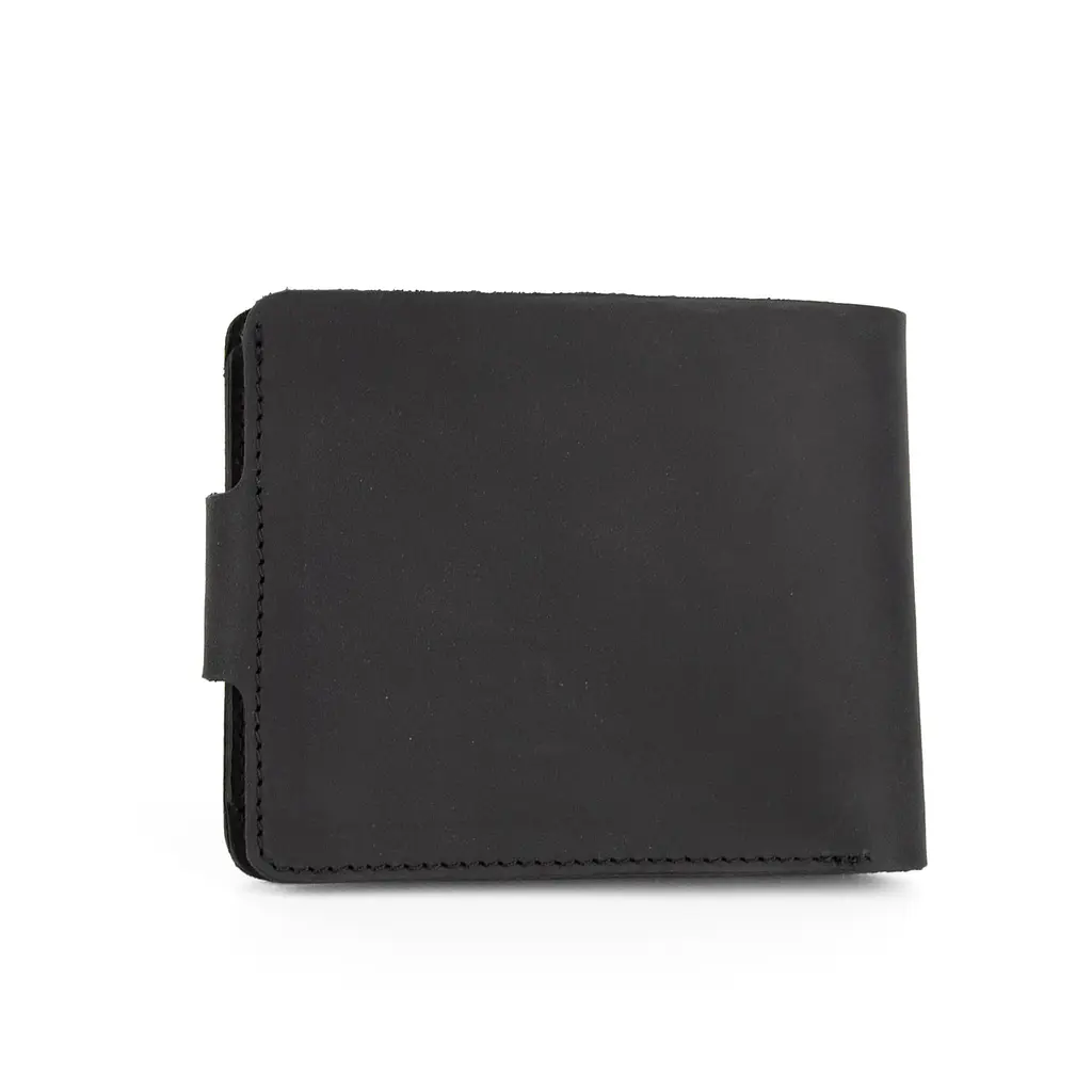 Портмоне чоловіче шкіряне на кнопці Handycover НС-0048 матове чорне - фото 4