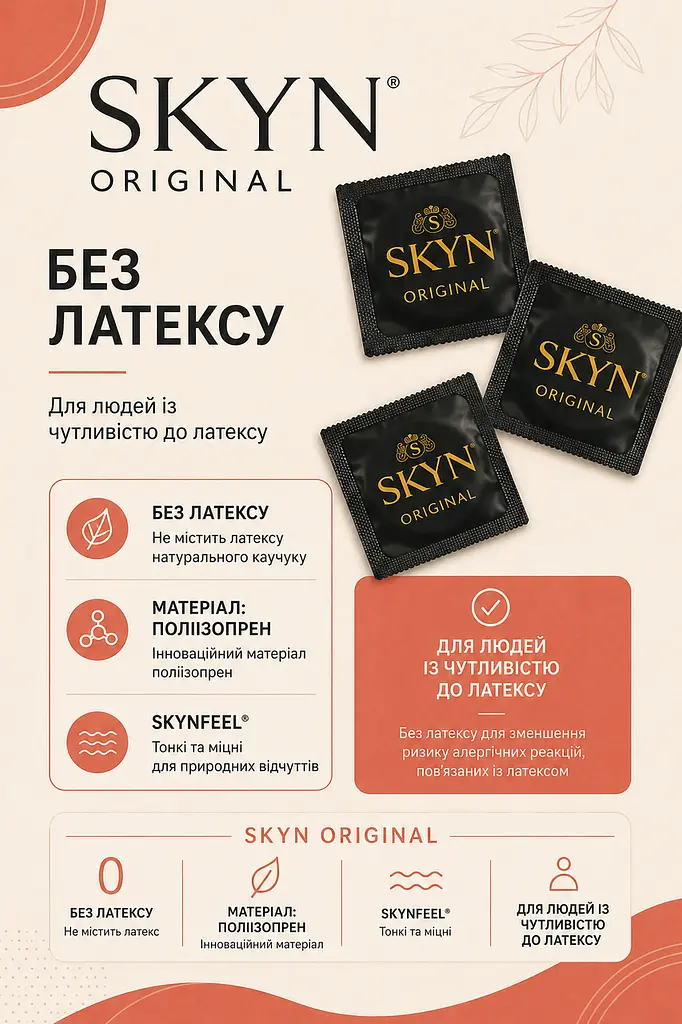 Презервативи Skyn Original безлатексні 20 шт поштучно — гладкі поліізопренові презервативи 53 мм - фото 4