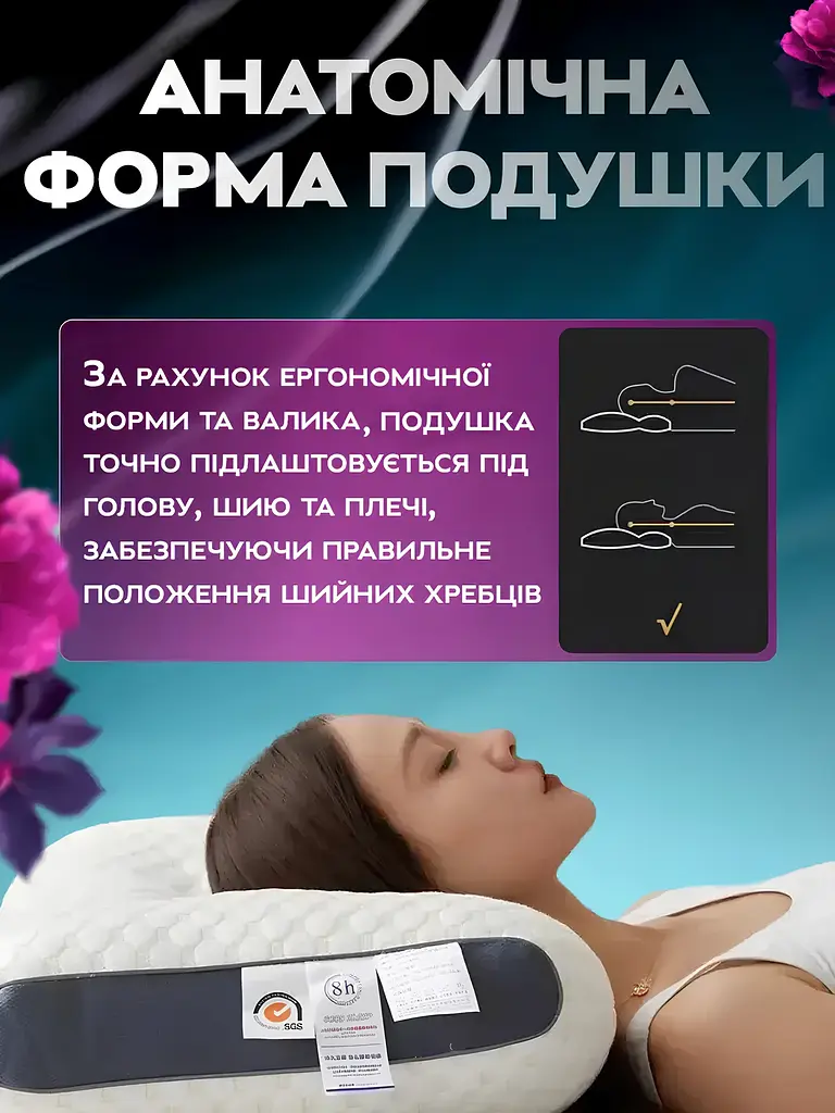 Ортопедична анатомічна подушка для сну з вентиляцією - фото 12