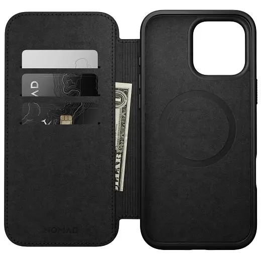 Шкіряний чохол-книжка Nomad Modern Leather Folio Case English для iPhone 16 Pro Max (NM01673385) - фото 3