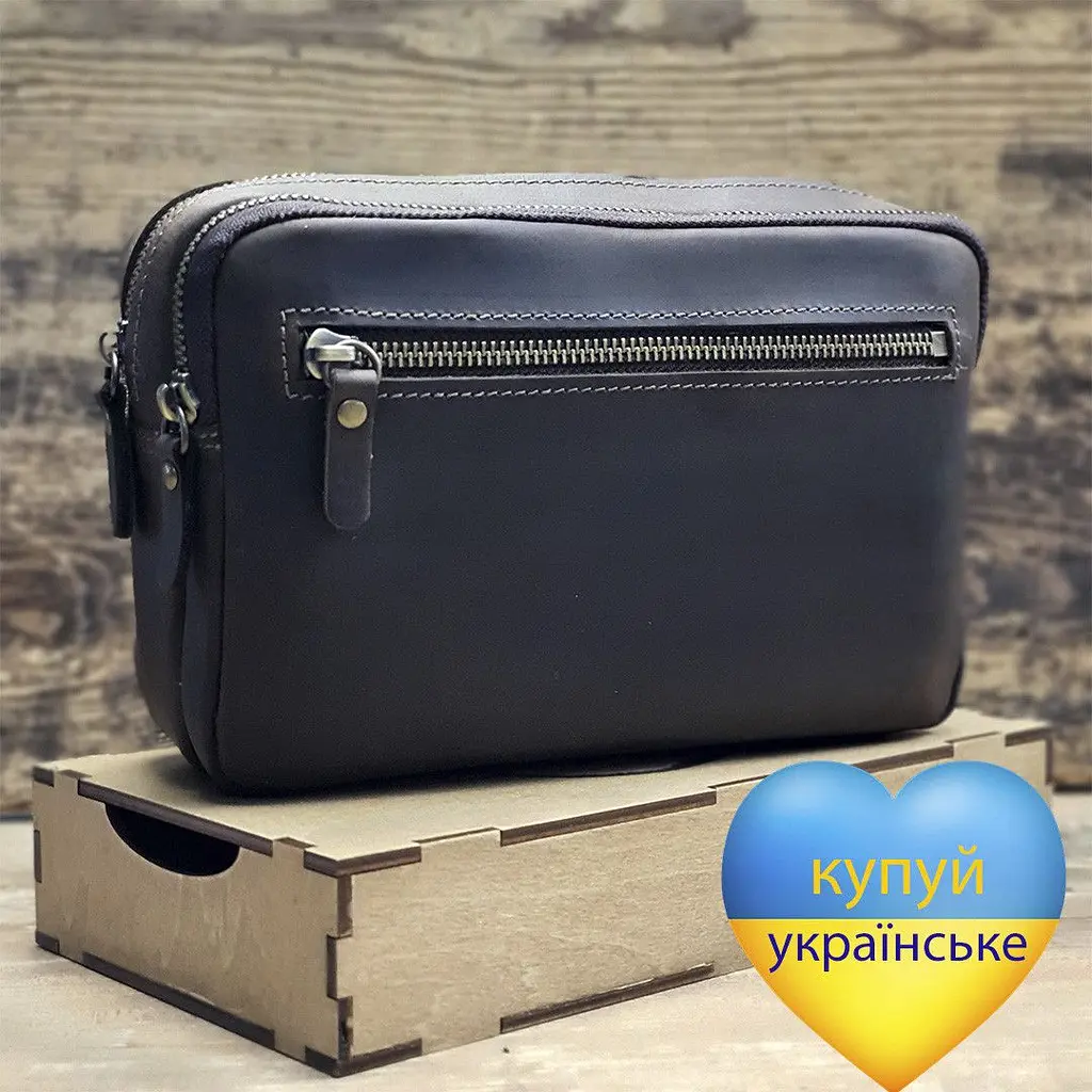 Чоловіча шкіряна сумка клатч GS коричнева (БАР 001 кор) 220 - фото 2
