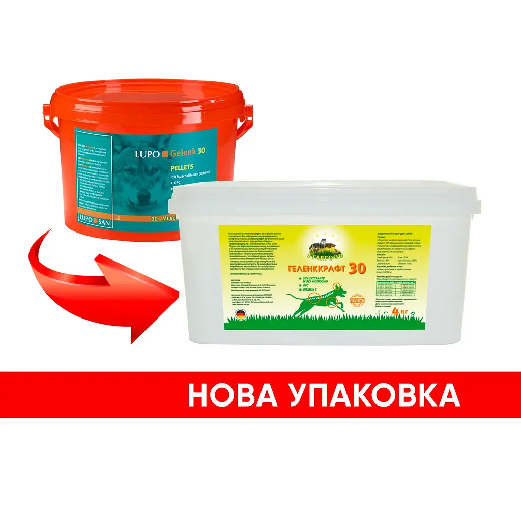 Добавка для зміцнення суглобів і кісток собак Luposan GelenkKraft 30 Pellets 4 кг - фото 4