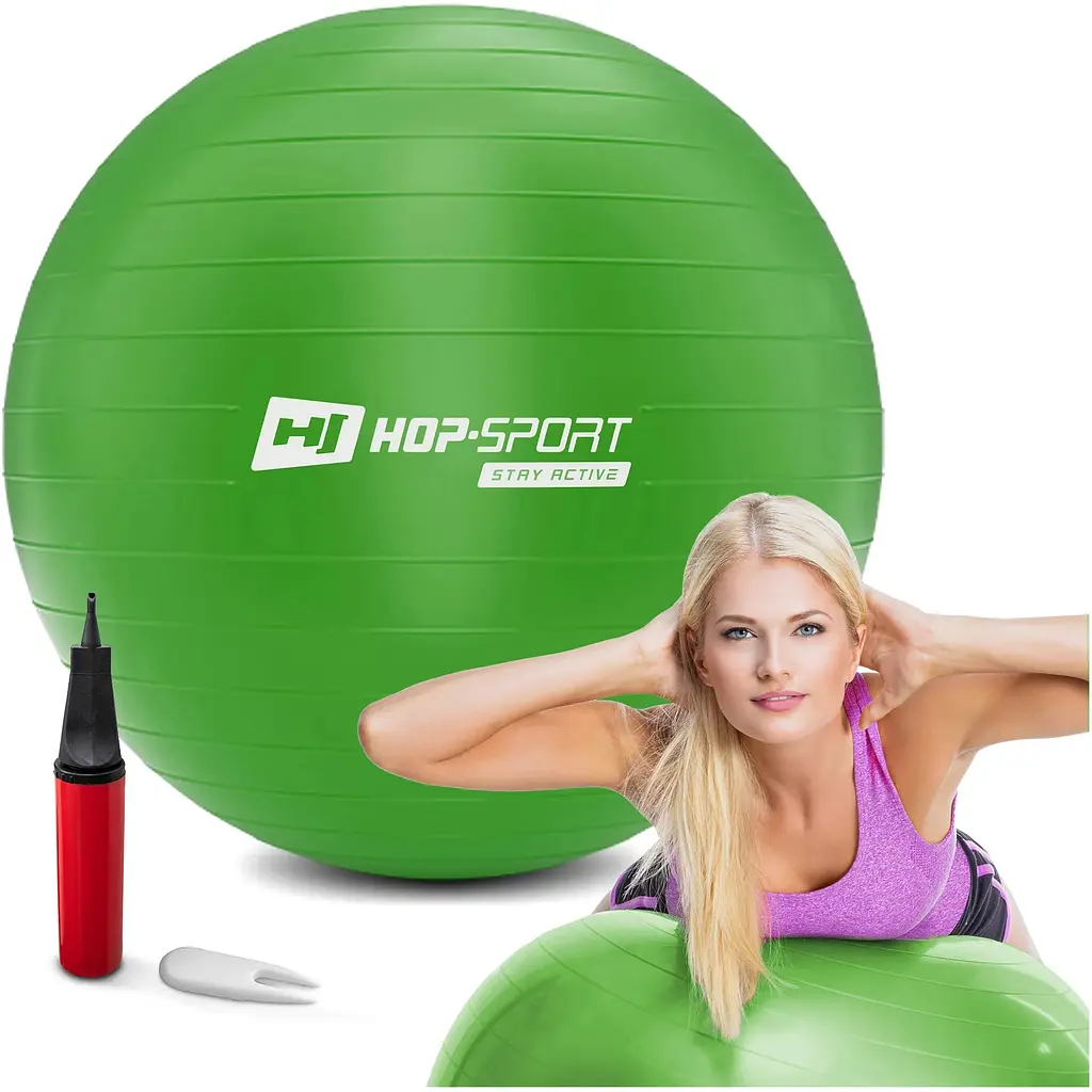 Фітбол Hop-Sport 85см зелений + насос 2020 - фото 2