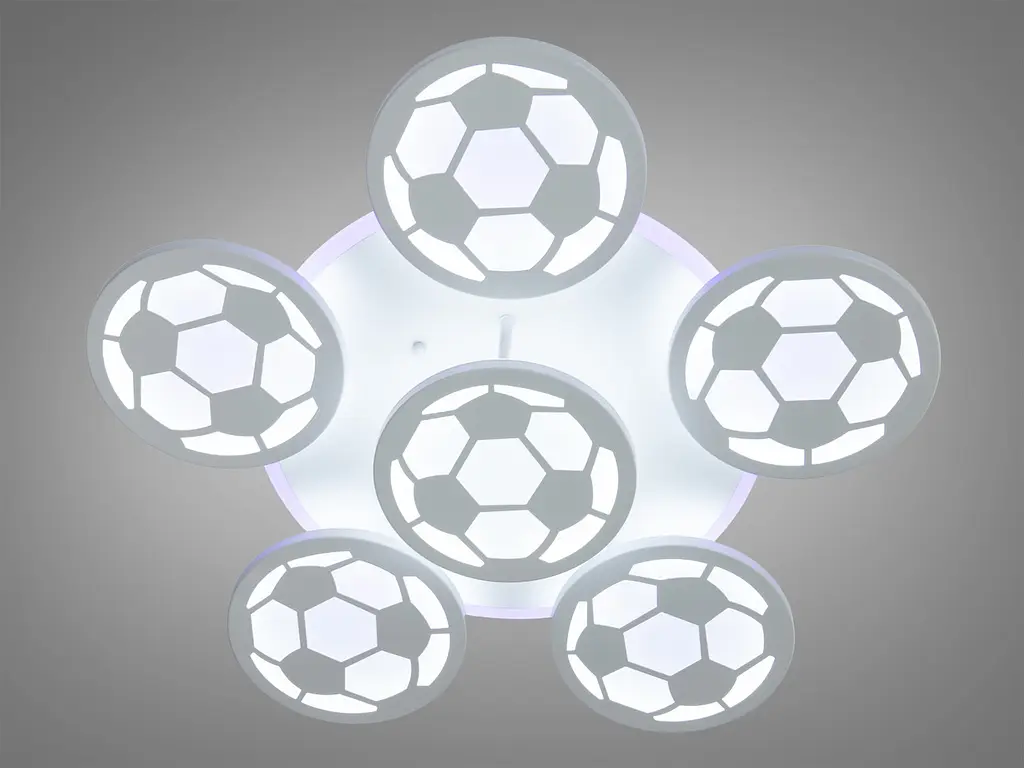 Люстра стельова LED Diasha 8065/5+1WH, 105W, 3200K-6500K, білий акрил, сучасний стиль для дитячої, коридору, кафе - фото 2
