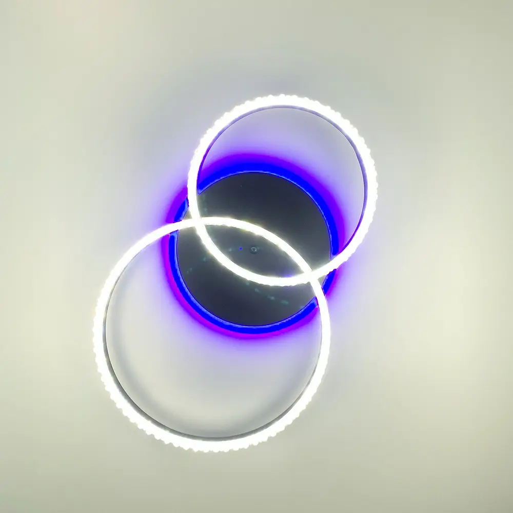 LED люстра на 2 кольца с RGB подсветкой Line.F А 55061/2В RGB BK - фото 4